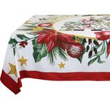 Unique Living Kerst Tafelkleedrood - 150 X 200 cm - Polyester - met Kerstprint