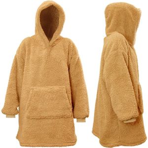 Unique Living Oversized Teddy Fleece Hoodie Latte