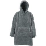 Unique Living Oversized Teddy Fleece Hoodie Dark Grey