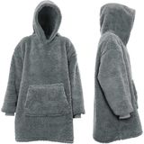 Unique Living Oversized Teddy Fleece Hoodie Dark Grey