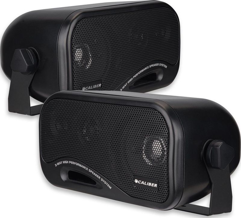 Caliber 3-Weg Autospeakers Voor Opbouw in Auto of Vrachtwagen 120W/90dB Set van 2 Incl. Montageset (CSB2)