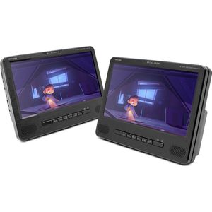 Caliber Draagbare DVD Spelers - 9 Inch Scherm - DVD speler auto 2 schermen - Oplaadbaar - Inclusief montagesysteem voor hoofdsteunen (MPD298)