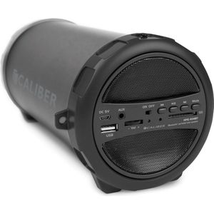 Caliber Bluetooth Speaker - Draadloze Speaker met USB, SD en AUX - Inclusief Draagriem - Verschillende manieren van aansluiten - Zwart - Batterijduur van 16 uur