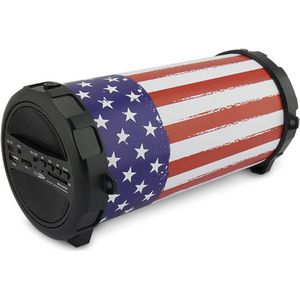 Caliber Bluetooth Speaker - Draagbare Speaker met Bluetooth, USB, SD en AUX 8 Uur Speeltijd - USA print (HPG407BT-USA)