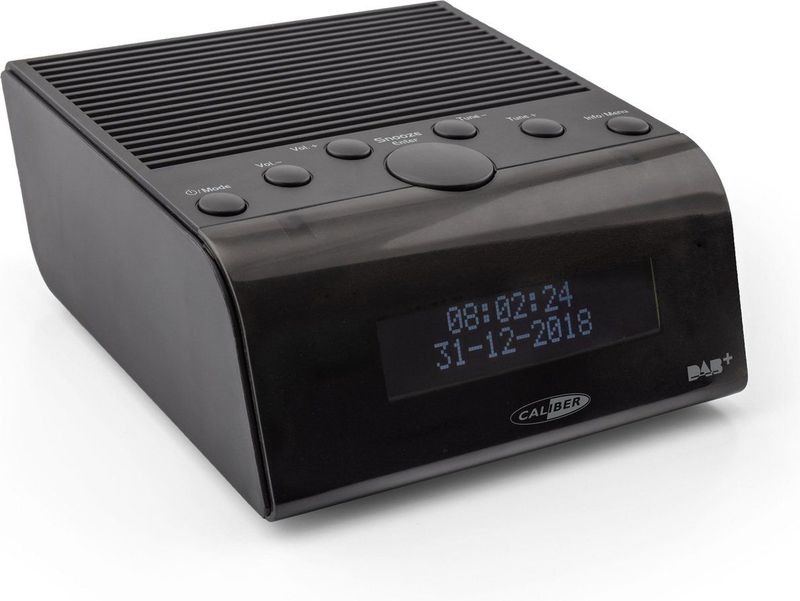 Caliber - HCG011DAB - Wekkerradio - Zwart - Digitale FM Radio - Dimbaar LED Display