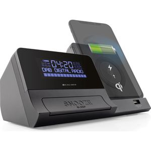Wekkerradio DAB - Bluetooth wekkerradio met Draadloze Oplader - 2 Alarmtijden - DAB+/FM Radio (HCG012QIDAB-BT)