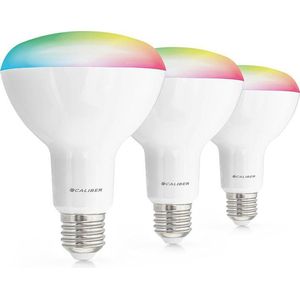Caliber Dimbare Smart Lamp BR30 - 3 lampen - RGB Leds - Slimme Led Lamp 850 Lumen 8 Watt Handige App (HBT-BR30-3PACK)