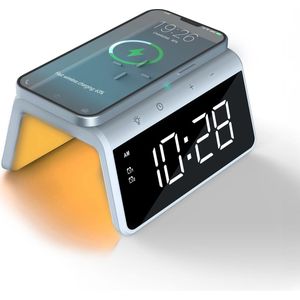 Caliber Digitale Wekker - Met Draadloze Oplader - Wake Up Light - Blauw