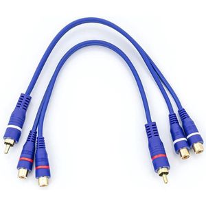 Tulp Splitter - RCA Splitter - 2x20CM - Blauw