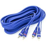 RCA Kabel - Tulp Kabel - Verguld - 2x Tulp - Dubbel Afgeschermd Audio Kabel - 5 meter- inclusief remote kabel - Blauw (CL195-B)