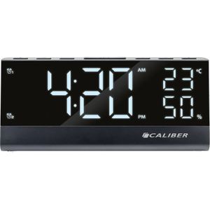 Caliber - HCG023 - Digitale Wekkerradio - FM Radio - Temperatuur- en Luchtvochtigheidsmeter - Groot Display