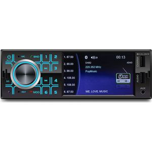 Caliber Autoradio met Bluetooth - DAB - Video afspelen op 4 inch Scherm - 1 DIN - Enkel DIN - Achteruitrijcamera Ingang - Handsfree bellen - USB Lader (RMD404DAB-BT)