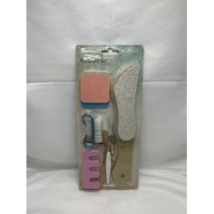 Pedicure set - 6-delige set - Voorzien van 2x schuurpads - Blauwe Nagelborstel - Puimsteen borstel - Teenspreider - Nagelriem verwijderaar - Persoonlijke verzorging - Geschikt voor voeten - Pedicure setjes