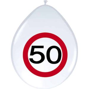 Ballon 30cm Verkeersbord 50 Jr - 8 stuks - Folat Balloons