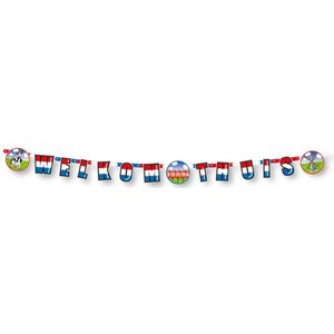 Folat Welkom Thuis Letterslinger - 2,2 meter | Hollandse vlag en typisch Hollandse plaatjes
