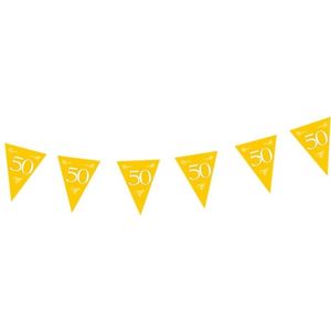 Folat 07452 Vlaggetjesslinger - Goudkleurig - 50 Jaar - 10 Meter