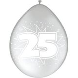 Folat - Hoogwaardige zilveren ballonnen 25 jaar - 8 stuks, 30 cm - Perfect voor verjaardagsfeestjes