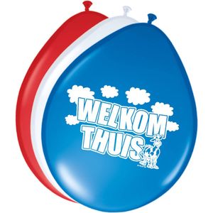 Folat - Ballonnen Welkom Thuis - Rood/Wit/Blauw - 8st - 30cm: Oerhollandse welkom thuis ballonnen voor een warm welkom