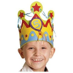 Folat Verjaardagskroon Jongens 36,5 Cm Vilt 1-5 Jaar