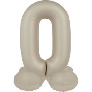 Folat 10560 ballonnen beige crème staand nummer 0 crème crème melk ultra mat 41 cm voor verjaardagsfeestjes geen helium nodig