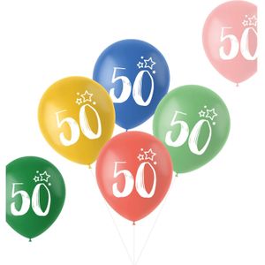 Folat - ballonnen Retro 50 Jaar Meerkleurig 33 cm - 6 stuks