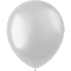 Witte Ballonnen Metallic Pearl White 33cm 10st