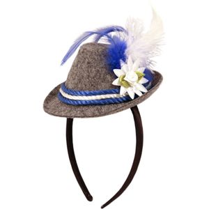 Oktoberfest Haarband Tiroler Hut Blau