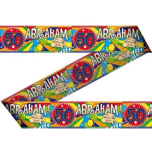 Folat Markeerlint Abraham 15 m - Explosion - 7,5cm - 50 jaar - Veelkleurig