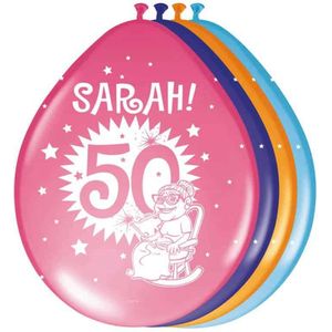 Folat - Sarah ballon Explosion - 30cm - 8st - Kleur roze, paars, oranje, blauw