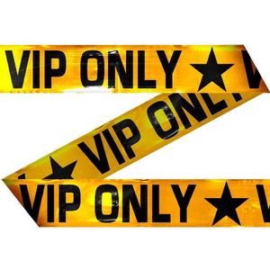 Folat - VIP-15 m Lange Slinger Barrier Tape - Goud/Zwart - Feestdecoratie met VIP-motief