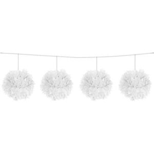 Folat - Pompom slinger wit 12cm/ 3 meter