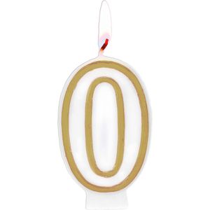 Folat - Kaars cijfer 0 simply chique gold 9 cm