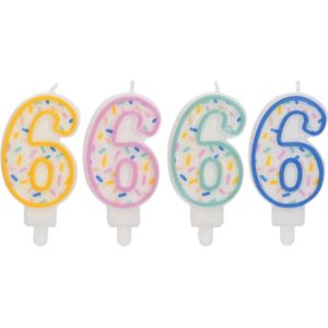Folat 24176 Taartkaars met cijfer/cijfer 6-9 cm, voor verjaardag, decoratie, kinderverjaardag, feest, bruiloft, bedrijfsfeest, verjaardag, meerkleurig