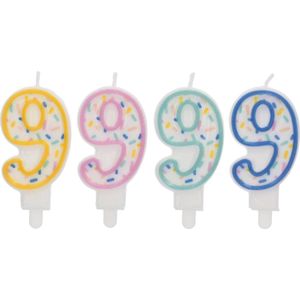 Folat 24179 Taartkaars met cijfer/cijfer 9 cm, verjaardagskaarsen voor verjaardag, decoratie, kinderfeest, bruiloft, bedrijfsfeest, verjaardag