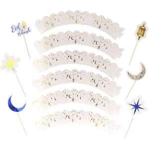 Cupcake Decoratie Set - Eid Mubarak - 12 stuks