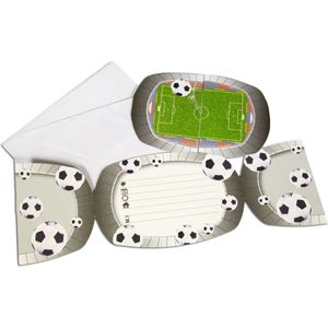 Voetbal Uitnodigingen - 8 Stuks - Dubbelzijdig - Stadion Ontwerp