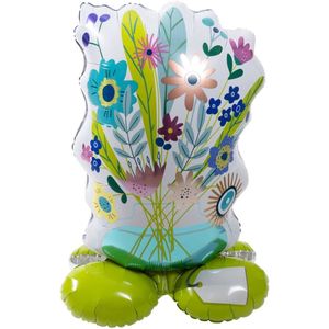 Bloemen Helium Ballon Met Standaard Leeg 77cm