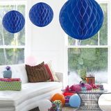 Folat Honeycomb Bol 30 Cm Papier Blauw - Perfect voor Themafeesten en Verjaardagen