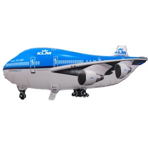 Folat Heliumballon KLM 95 x 45 cm - Blauw | Aluminium ballon voor Verjaardag en Kinderdag