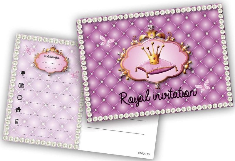 Prinses Uitnodigingen, 6st.