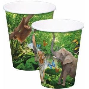 Folat Safari Party Bekers - Set van 8 stuks, 250ml - Perfect voor Kinderfeestjes