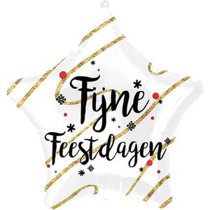 Folat - Folieballon Fijne Feestdagen Stervorm 46 cm - Welkom Sinterklaas - Sinterklaas versiering - Sinterklaas intocht - Sinterklaas en Piet -sinterklaas Cadeautjes