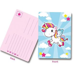 Uitnodigingskaartjes Unicorn 8 stuks - Kinderfeestje - Eenhoorn - Uitnodigingen