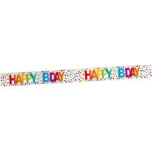 Verjaardag Afzetlint Happy Birthday Stippen 15m