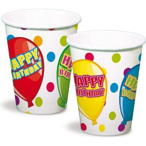 Happy Birthday Ballons Becher 250ml 6 Stück