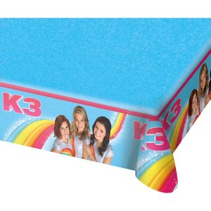 K3 Party Tafelkleed - Vrolijk gekleurd tafelkleed van de bekende meidengroep K3 - 130 x 180 cm