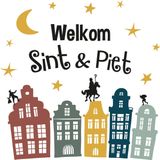 Sinterklaas Welkom Sint & Piet Raamstickers - Set van 5 stuks, PVC materiaal