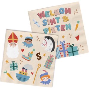 Servetten Welkom Sint & Pieten, 20st.