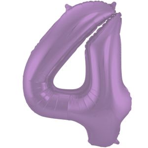 Folienballon Figur 4 Matt Lila XL 86cm leer
