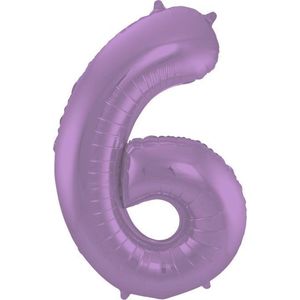 Folienballon Figur 6 Matt Lila XL 86cm leer